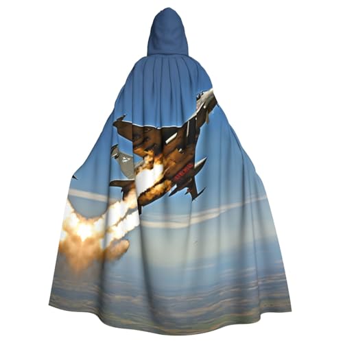 EnkzpoHen Kapuzenumhang mit Flugzeug-Jets-Aufdruck, Unisex, Halloween, Maskerade, Cosplay von EnkzpoHen