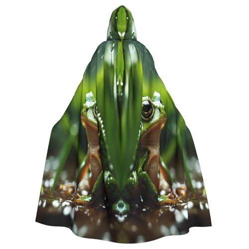 EnkzpoHen Kapuzenumhang mit Frosch- und Regenaufdruck, Unisex, Halloween, Maskerade, Cosplay von EnkzpoHen
