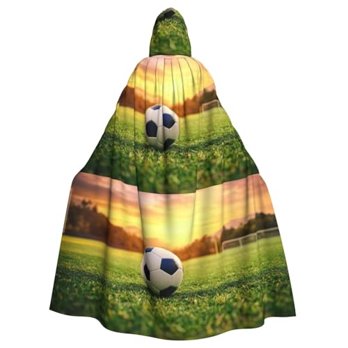 EnkzpoHen Kapuzenumhang mit Fußballdruck, Unisex, Halloween, Maskerade, Cosplay von EnkzpoHen