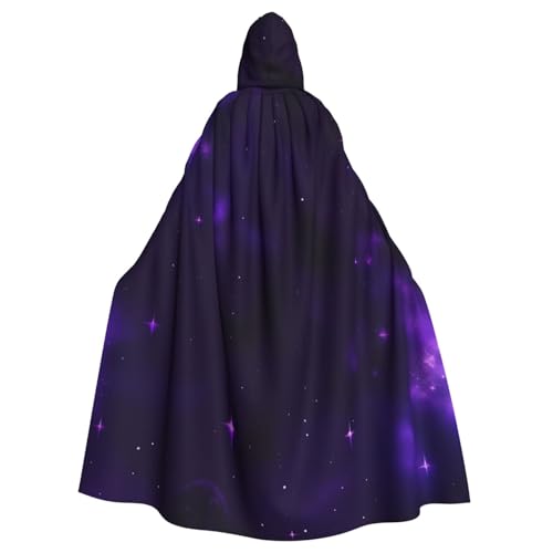 EnkzpoHen Kapuzenumhang mit Galaxie, Sternenhimmel, Violett, Unisex, Halloween, Maskerade, Cosplay von EnkzpoHen