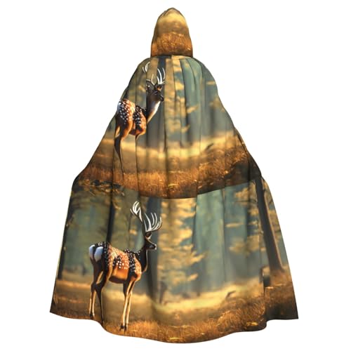 EnkzpoHen Kapuzenumhang mit Hirschdruck, Unisex, Halloween, Maskerade, Cosplay von EnkzpoHen