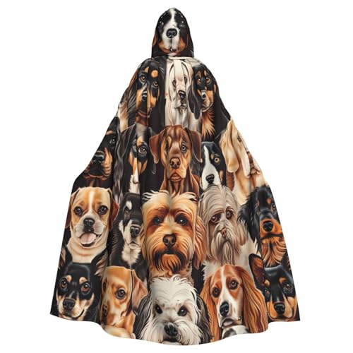 EnkzpoHen Kapuzenumhang mit Hundemuster, Unisex, Halloween, Maskerade, Cosplay von EnkzpoHen