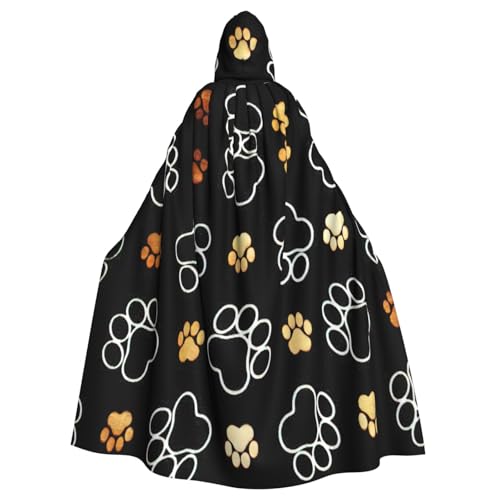 EnkzpoHen Kapuzenumhang mit Hundepfotenabdruck, Unisex, Halloween, Maskerade, Cosplay von EnkzpoHen