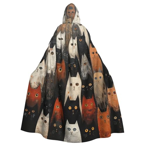 EnkzpoHen Kapuzenumhang mit Katzendruck, Unisex, Halloween, Maskerade, Cosplay EnkzpoHen Kapuzenumhang mit Katzendruck, Unisex, Halloween, Maskerade, Cosplay von EnkzpoHen
