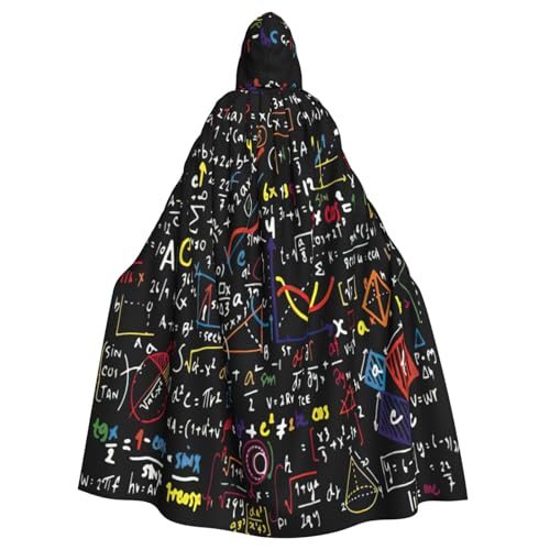 EnkzpoHen Kapuzenumhang mit Mathe-Formel-Druck, Unisex, Halloween, Maskerade, Cosplay von EnkzpoHen