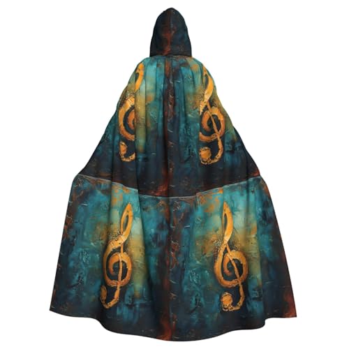 EnkzpoHen Kapuzenumhang mit Musik-Symbol-Druck, Unisex, Halloween, Maskerade, Cosplay von EnkzpoHen