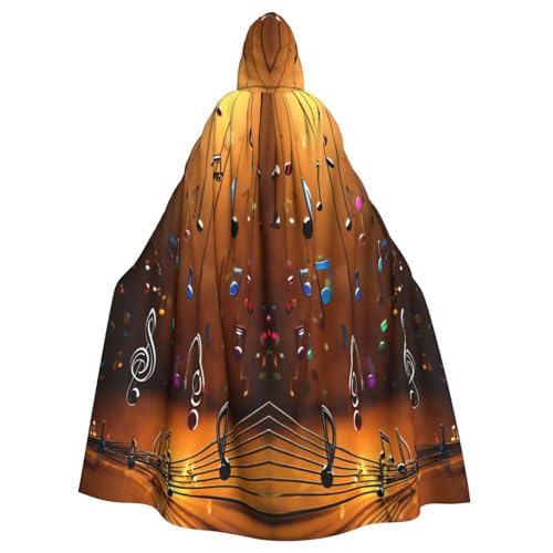 EnkzpoHen Kapuzenumhang mit Musiknoten-Aufdruck, Unisex, Halloween, Maskerade, Cosplay von EnkzpoHen