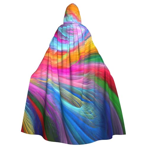 EnkzpoHen Kapuzenumhang mit Regenbogen-Ozean-Druck, Unisex, Halloween, Maskerade, Cosplay von EnkzpoHen