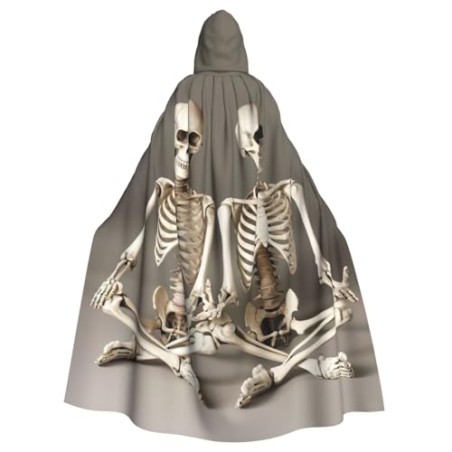 EnkzpoHen Kapuzenumhang mit Skelett-Motiv, Unisex, Halloween, Maskerade, Cosplay von EnkzpoHen