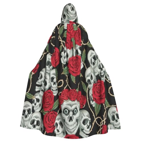 EnkzpoHen Kapuzenumhang mit Totenkopf und roter Rose, Unisex, Halloween, Maskerade, Cosplay EnkzpoHen Kapuzenumhang mit Totenkopf und roter Rose, Unisex, Halloween, Maskerade, Cosplay von EnkzpoHen