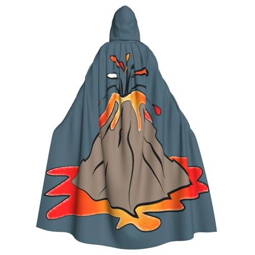 EnkzpoHen Kapuzenumhang mit Vulkandruck, Unisex, Halloween, Maskerade, Cosplay von EnkzpoHen
