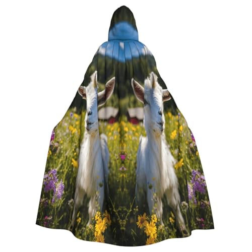 EnkzpoHen Kapuzenumhang mit Ziegenmuster, Unisex, Halloween, Maskerade, Cosplay von EnkzpoHen