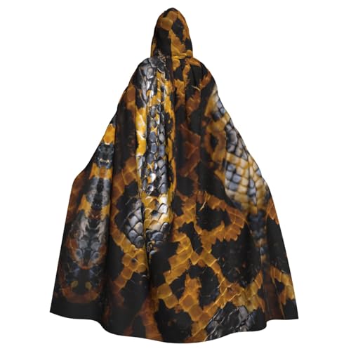 EnkzpoHen Kapuzenumhang mit gelbem Schlangenmuster, Unisex, Halloween, Maskerade, Cosplay von EnkzpoHen