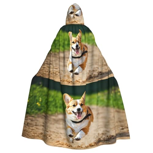 EnkzpoHen Kapuzenumhang mit niedlichem Corgi-Druck, Unisex, Halloween, Maskerade, Cosplay EnkzpoHen Kapuzenumhang mit niedlichem Corgi-Druck, Unisex, Halloween, Maskerade, Cosplay von EnkzpoHen
