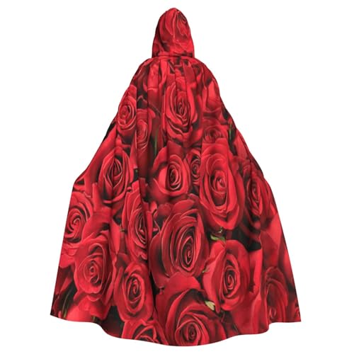 EnkzpoHen Kapuzenumhang mit roter Rose, Unisex, Halloween, Maskerade, Cosplay von EnkzpoHen