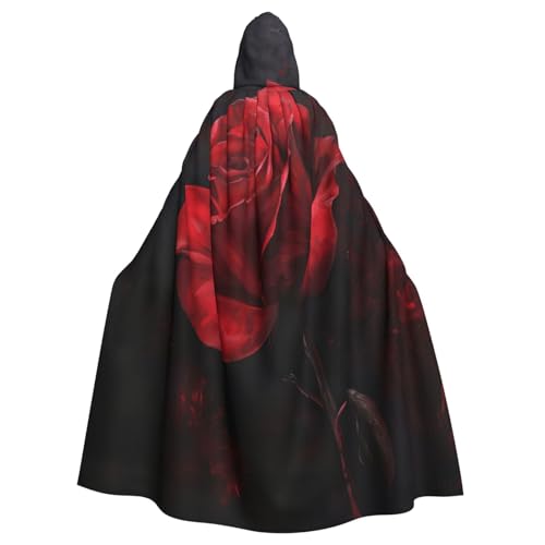 EnkzpoHen Kapuzenumhang mit roter Rose, Unisex, Halloween, Maskerade, Cosplay von EnkzpoHen