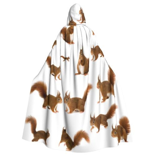 EnkzpoHen Kapuzenumhang mit süßem Eichhörnchen-Druck, Unisex, Halloween, Maskerade, Cosplay EnkzpoHen Kapuzenumhang mit süßem Eichhörnchen-Druck, Unisex, Halloween, Maskerade, Cosplay von EnkzpoHen