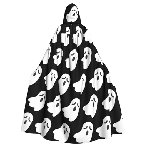 EnkzpoHen Kapuzenumhang mit süßem weißem Geistermuster, Unisex, Halloween, Maskerade, Cosplay EnkzpoHen Kapuzenumhang mit süßem weißem Geistermuster, Unisex, Halloween, Maskerade, Cosplay von EnkzpoHen