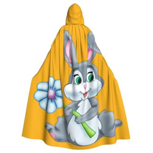 EnkzpoHen Lustiger Kapuzenumhang mit Osterhasen-Druck, Unisex, Halloween, Maskerade, Cosplay von EnkzpoHen