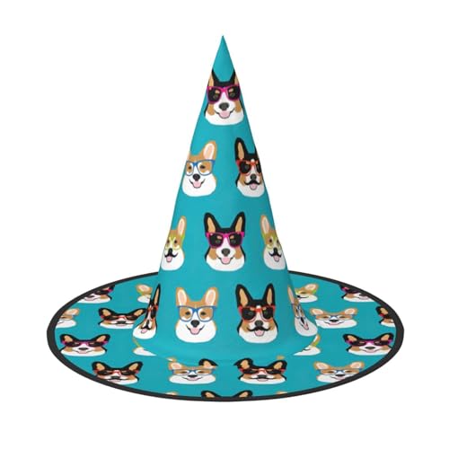 EnkzpoHen Niedlicher Corgi-Brille und Schnurrbärt-Druck, Halloween-Zaubererhut, bequem, leicht, Festivals, Party, Kopfbedeckung EnkzpoHen Niedlicher Corgi-Brille und Schnurrbärt-Druck, Halloween-Zaubererhut, bequem, leicht, Festivals, Party, Kopfbedeckung von EnkzpoHen
