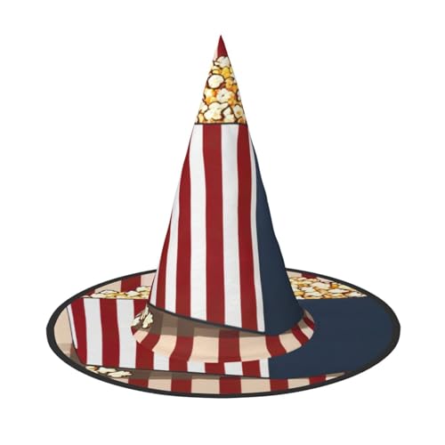 EnkzpoHen Popcorn-Druck, Halloween-Zaubererhut, bequem, leicht, Festivals, Party, Kopfbedeckung EnkzpoHen Popcorn-Druck, Halloween-Zaubererhut, bequem, leicht, Festivals, Party, Kopfbedeckung von EnkzpoHen