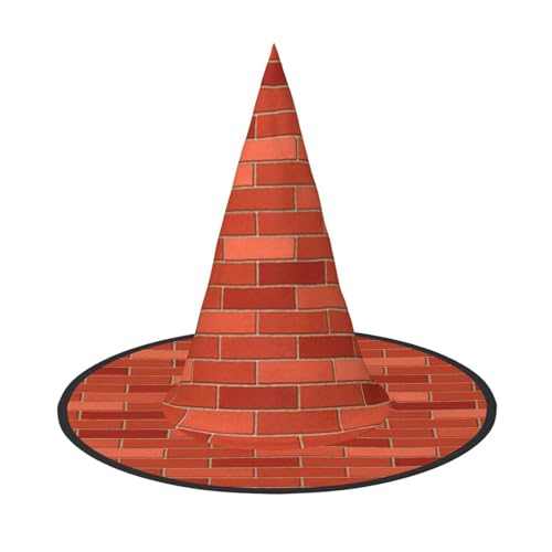 EnkzpoHen Roter Ziegelmauer-Druck, Halloween-Zauberer-Hut, bequem, leicht, Festivals, Party, Kopfbedeckung EnkzpoHen Roter Ziegelmauer-Druck, Halloween-Zauberer-Hut, bequem, leicht, Festivals, Party, Kopfbedeckung von EnkzpoHen
