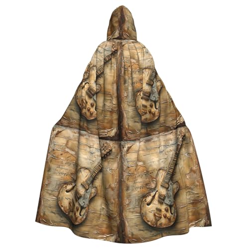 EnkzpoHen Schöner Kapuzenumhang mit Gitarren-Druck, Unisex, Halloween, Maskerade, Cosplay von EnkzpoHen