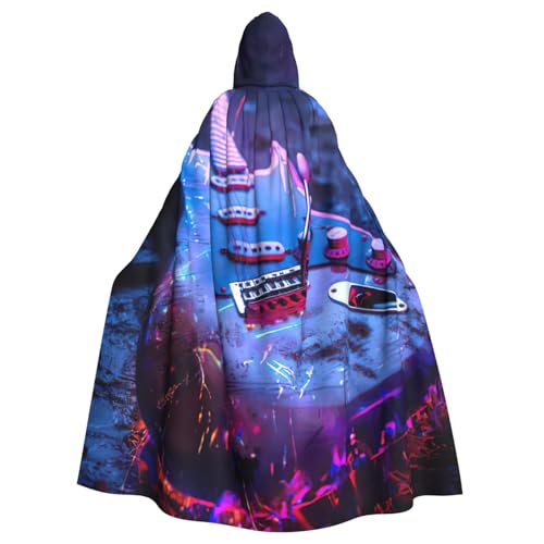 EnkzpoHen Schöner Kapuzenumhang mit Gitarren-Druck, Unisex, Halloween, Maskerade, Cosplay von EnkzpoHen