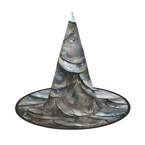 EnkzpoHen Silberner Fischschuppen-Druck, Halloween-Zaubererhut, bequem, leicht, Festivals, Party, Kopfbedeckung EnkzpoHen Silberner Fischschuppen-Druck, Halloween-Zaubererhut, bequem, leicht, Festivals, Party, Kopfbedeckung von EnkzpoHen