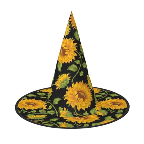 EnkzpoHen Sonnenblumen-Muster, Halloween-Zaubererhut, bequem, leicht, Festivals, Party, Kopfbedeckung EnkzpoHen Sonnenblumen-Muster, Halloween-Zaubererhut, bequem, leicht, Festivals, Party, Kopfbedeckung von EnkzpoHen