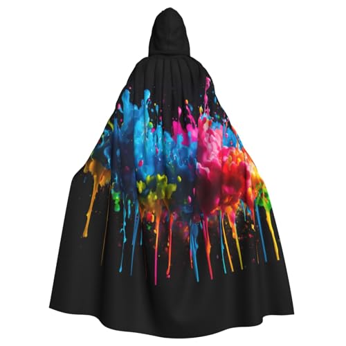 EnkzpoHen Umhang mit Farbspritzern, mit Kapuze, Unisex, Halloween, Maskerade, Cosplay von EnkzpoHen
