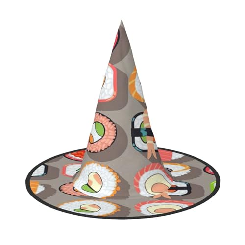 EnkzpoHen Viele Sushi-Essens-Druck, Halloween-Zaubererhut, bequem, leicht, Festivals, Party, Kopfbedeckung EnkzpoHen Viele Sushi-Essens-Druck, Halloween-Zaubererhut, bequem, leicht, Festivals, Party, Kopfbedeckung von EnkzpoHen