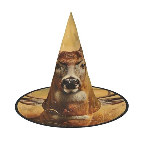 EnkzpoHen Wilder Hirsch-Druck, Halloween-Zaubererhut, bequem, leicht, Festivals, Party, Kopfbedeckung EnkzpoHen Wilder Hirsch-Druck, Halloween-Zaubererhut, bequem, leicht, Festivals, Party, Kopfbedeckung von EnkzpoHen
