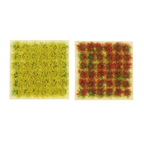 Enshey 72-teiliges Blumencluster-Gras-Sandtisch-Wargame-Diorama-Eisenbahnbüschel-Statik-Set von Enshey
