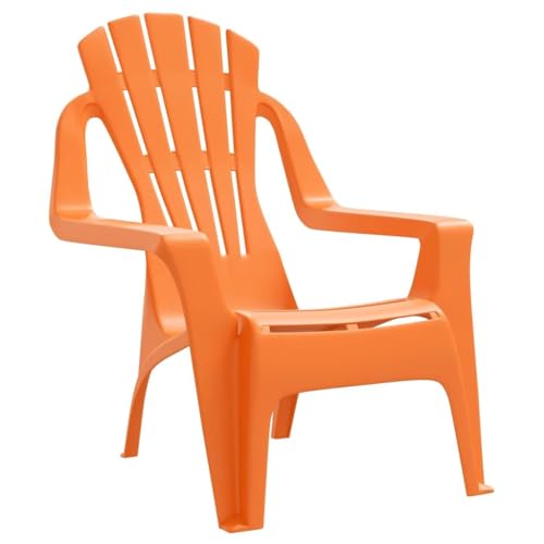 Enshey Gartenstühle 2er-Set – Rot 34 x 44 cm PP-Holzoptik – Langlebige Outdoor-Möbel mit Holzoptik für den Garten – Gartensitz-Set-Orange von Enshey