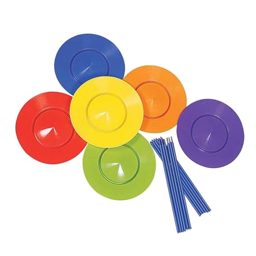 Enshey Jonglierspielset – 6 Teller und 12 St in Mehreren Farben – Geschicklichkeitsspielzeug für und Erwachsene-Stil2 von Enshey