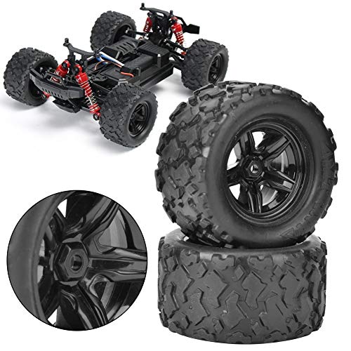 Entatial Rc Autoreifen, 2 Stück Schwarz Kunststoff + Gummi Rc Radreifen Avec Texture Antidérapante, Für HS 18301 18302 18311 18312 1/18 Rc Auto von Entatial