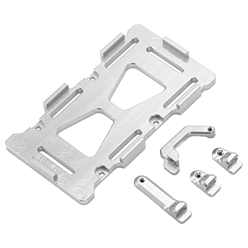 RC Akku Montageplatte, RC Akku Halterung Cool Praktisch Rostfrei Verschleißfest für Axial SCX24 für AXI00001(Silber) von Entatial