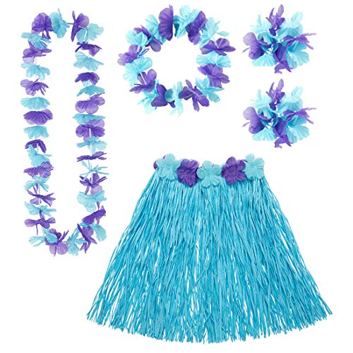 5 - teiliges HAWAII - SET blau / lila, Suedsee Luau Aloha Karibik Beach Strand von Enter-Deal-Berlin