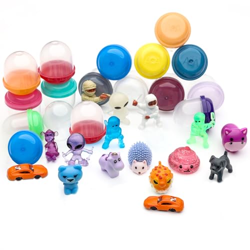 Verkaufsautomatenkapseln mit Spielzeug – 100 Stück 2,8 cm kleine, frostige, klare Eichelkapseln und 2,5 cm sortierte Spielzeugfiguren für Kinder – Kunststoffkapseln für Verkaufsautomaten – Spielzeug Verkaufsautomatenkapseln mit Spielzeug – 100 Stück 2,8 cm kleine, frostige, klare Eichelkapseln und 2,5 cm sortierte Spielzeugfiguren für Kinder – Kunststoffkapseln für Verkaufsautomaten – Spielzeug von Entervending