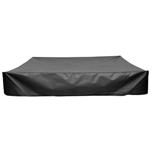 Sandkastenabdeckung Quadratische, sechseckige Oxford-Stoffabdeckung mit Kordelzug for Sandkasten, staubdichte Abdeckung(Black (Square),120x120cm) von EnxJire