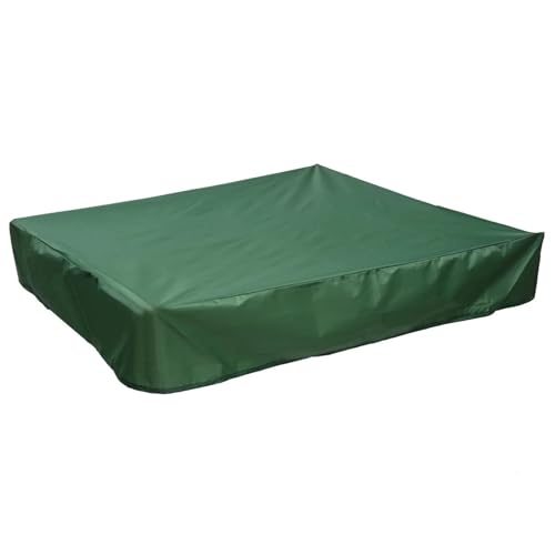Sandkastenabdeckung Quadratische, wasserdichte Sandkastenabdeckung aus Oxford-Stoff mit Kordelzug for Schutz von Sand und Spielzeug(Green 150x150cm) von EnxJire