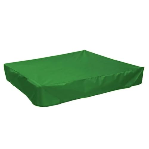Sandkastenabdeckung Quadratische staubdichte Terrassen-Sandkasten-Abdeckungen, Möbel, Polyester-TAFT, wasserdichter Outdoor-Schutz 190T(Green,200x200x20cm) von EnxJire