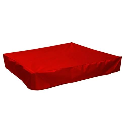 Sandkastenabdeckung Quadratische staubdichte Terrassen-Sandkasten-Abdeckungen, Möbel, Polyester-TAFT, wasserdichter Outdoor-Schutz 190T(Red,120x120x20cm) von EnxJire