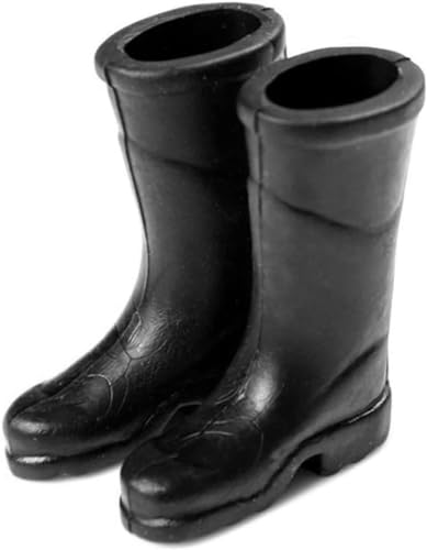 1 Paar Schwarze Miniatur Regenstiefel 1:12 Kunststoff Regenschuhe Puppenhaus Zubehör Schwarz Puppe Stiefel Niedlich Mini Zubehör von Enyolidimk