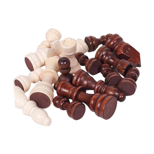 Wood International Schachfiguren-Set mit 32 gepolsterten Filzsockeln, 2,5 cm, traditionelle Spiele von Enyolidimk