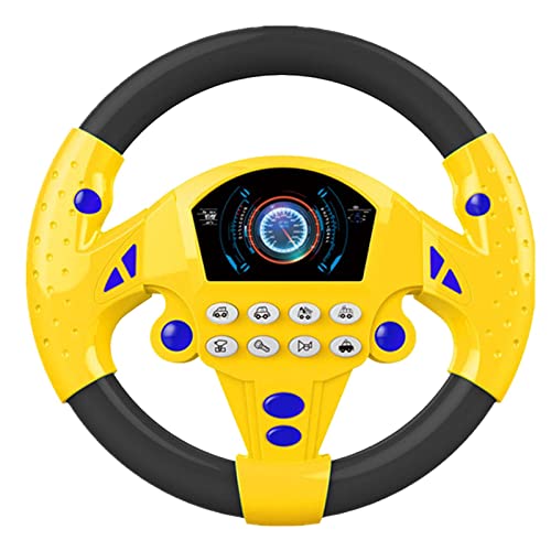Eoixuqba 20x20x5cm Steering Wheel Toy Copilot for Children, ABS Children's Simulation Small Steering Wheel Toy, Children's Simulation Steering Wheel Car Seat Toy, Early Education Toy for Baby von Eoixuqba