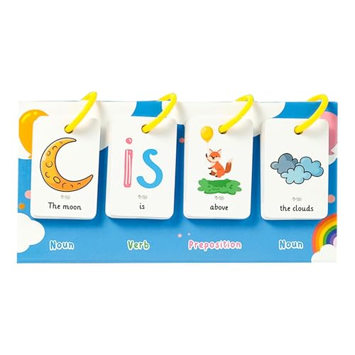 Eoixuqba 78 Satzbaukarten, 21,3 x 7,9 x 10,7 cm, Satzbau-Lernkarten für Kinder, Satz-FlipCharts, Alphabet-Lernkarten, Klassenzimmer-Lehrwerkzeug, für Schulbedarf Eoixuqba 78 Satzbaukarten, 21,3 x 7,9 x 10,7 cm, Satzbau-Lernkarten für Kinder, Satz-FlipCharts, Alphabet-Lernkarten, Klassenzimmer-Lehrwerkzeug, für Schulbedarf von Eoixuqba