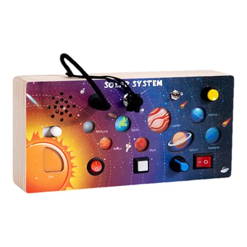 Eoixuqba Aktivitätsbrett Für Kinder - Holzspielzeug Mit Sensorik-Elementen & Planetendesign - Lernspielzeug Mit Interaktivem LED-Controller, Farbenfrohem Weltraumdesign Für Zuhause, Mädchen, Reisen Eoixuqba Aktivitätsbrett Für Kinder - Holzspielzeug Mit Sensorik-Elementen & Planetendesign - Lernspielzeug Mit Interaktivem LED-Controller, Farbenfrohem Weltraumdesign Für Zuhause, Mädchen, Reisen von Eoixuqba