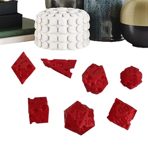 Eoixuqba Cool Dice,7-teilige Käse-Roll-Würfel | 3D-gedrucktes interaktives Requisit für Rollenspiel Mathe Lernen Unterricht Entscheidungsfindung Reise Party Klassenraum Familiennacht von Eoixuqba